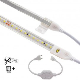Ruban LED 10W - CUSTOM CUT - Dimmable 220V AC SMD 2835 120 LED/m IP65 - 13mm