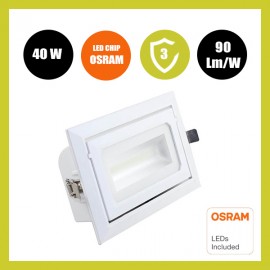 Foco proyector LED 40W OSRAM Chip orientable rectangular - COLOR SELECCIONABLE - CCT 120º