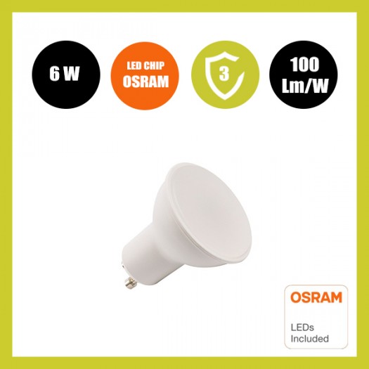 Dicroica LED 6W 120° GU10 - OSRAM Chip