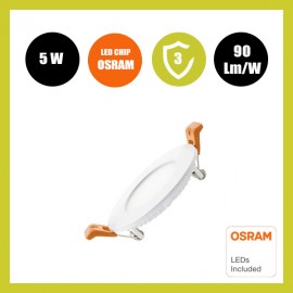 Placa Slim LED Circular 5W - OSRAM CHIP DURIS E 2835
