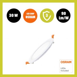 Placa Slim LED Circular 30W - OSRAM CHIP DURIS E 2835