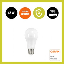 Bombilla LED 12W E27 A60 180º - OSRAM CHIP DURIS E 2835