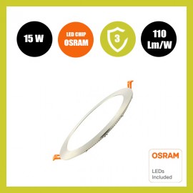 Downlight Slim LED Rond 15W Inox - CCT - OSRAM CHIP DURIS E 2835