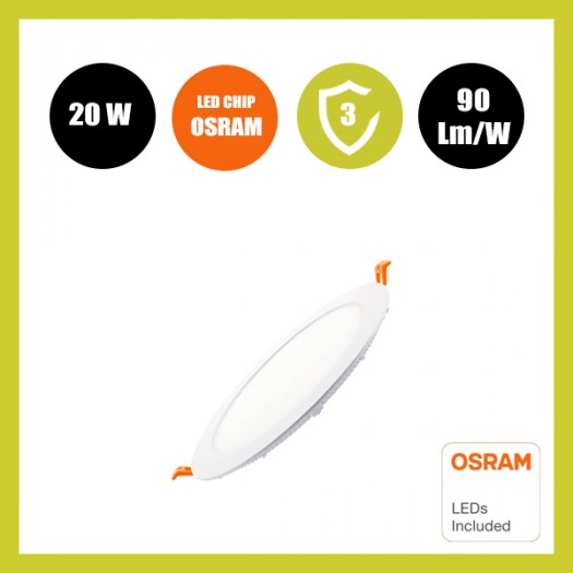 Placa Slim LED Circular 20W OSRAM Chip