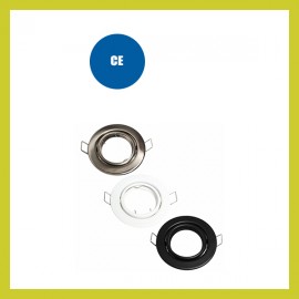 Nuevo Aro Redondo Orientable para dicroica LED GU10 MR16 - Ø90mm - Acero
