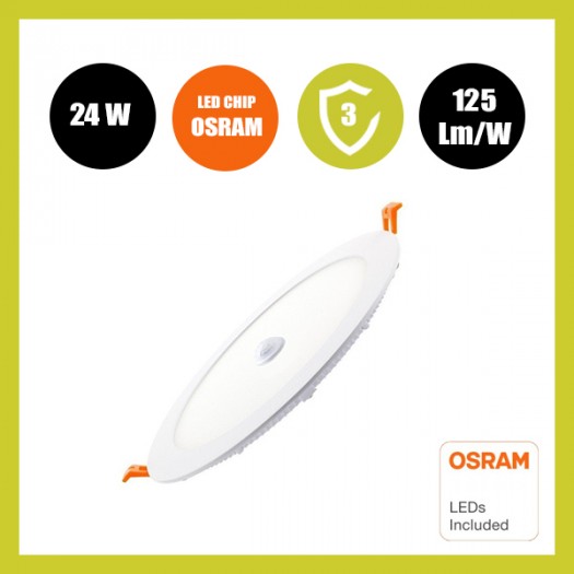 Placa LED Circular 24W - 22W- 20W -18W con Detector de Movimiento - 2700K+CCT - OSRAM CHIP
