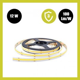 FITA LED 24V COB 12W/M CORTADA A CADA 5CM IP20 5 METROS 280 LED/M