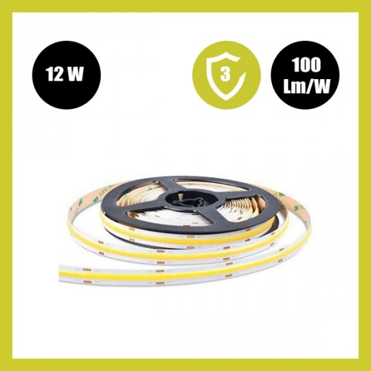 TIRA LED 220V COB 15W/M CORTE CADA 12CM IP65 10 METROS / 50METROS