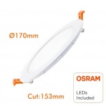 Placa Slim LED Circular 15W - CCT - OSRAM CHIP DURIS E2835