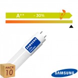 Tubo LED 9W Cristal 60cm 300º - ALTA LUMINOSIDAD - SAMSUNG CHIP PACK 10