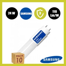Tubo LED 24W Cristal 150cm 300º - ALTA LUMINOSIDAD - SAMSUNG CHIP PACK 10