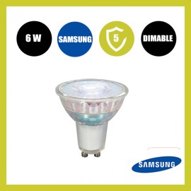 Dicroica LED 6W - DIMABLE - SAMSUNG GU10 GLASS