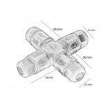 Conector de cables en X IP67