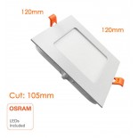 Placa Slim LED Cuadrada 8W OSRAM Chip