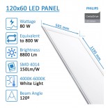 Panel LED 120x60 80W CERTA Driver Philips - 5 años Garantía
