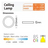 Plafón LED Superficie 24W - 20W - 16W - OSRAM CHIP - CCT