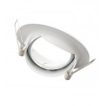 Aro Redondo Orientable Blanco Para Dicroica LED GU10 MR16 - Aluminio