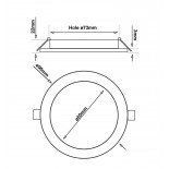 Placa Slim LED Circular 6W - CCT - OSRAM CHIP DURIS E2835