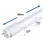 Tubo LED 9W Cristal 60cm 300º - ALTA LUMINOSIDAD - SAMSUNG CHIP PACK 10