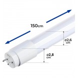 Tubo LED 18W Cristal 120cm 300º - ALTA LUMINOSIDAD - SAMSUNG CHIP PACK 10