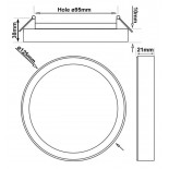 Plafón + Downlight LED - Circular- BONN Negro - Potencia Ajustable 8W - 6W - 4W - 2W - 5CCT - SMD2835 140Lm/W - IP44